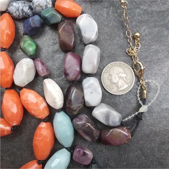 NEW. Colorful Multi Strand Beaded Necklace.20-23”. - Picture 6 of 9